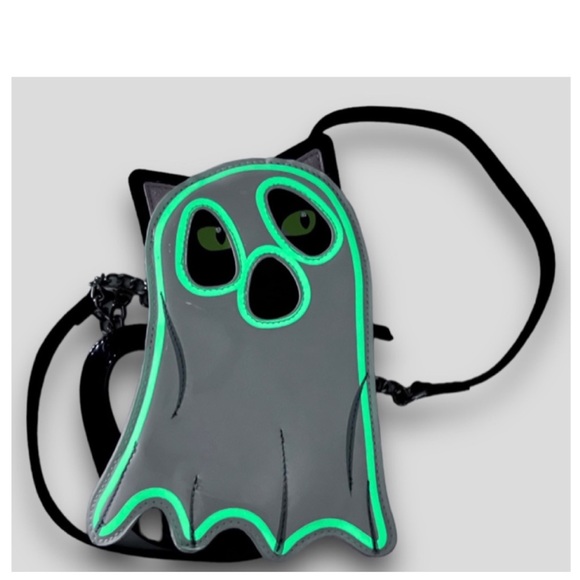 NEW Betsey Johnson Glow in The Dark Ghost Cat Crossbody Bag Purse Viral TikTok - Picture 4 of 5